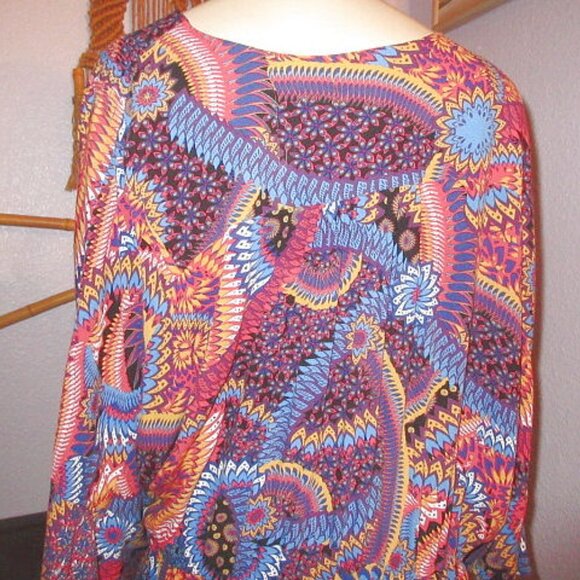 Maeve Anthropologie Elly Wrap Blouse Size 3X Kimono Tunic Asymmetrical Artsy NEW - Picture 11 of 14